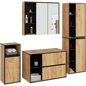 Zestaw mebli łazienkowych dąb craft + czarny C3-D44