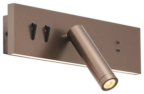 Lampa ścienna brązowa regulowana z USB-C, w zestawie LED - Modric Nowoczesny Oswietlenie wewnetrzne
