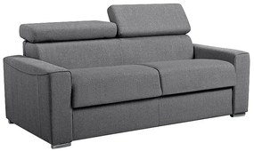 Kanapa rozkładana 3-osobowa VIZIR typu express z tkaniny – kolor szary – pow. spania z szerokimi listewkami 140 cm – materac 22 cm z pamięcią kształtu