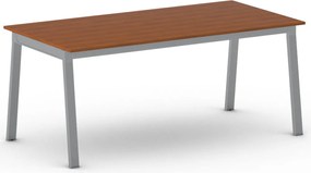 Stół konferencyjny do biura PRIMO BASIC, 180x90 cm, szaro-srebrna podstawa, czereśnia