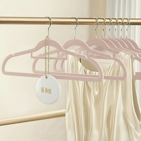 Zestaw wieszaków welurowych MAGIC VELVET 20 szt. różowe