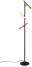 Czarna lampa stojąca LED z metalowym kloszem (wysokość 150 cm) Fiato – Trio