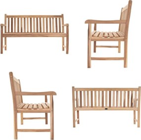 Ławka ogrodowa DIVERO 3-osobowa drewniana 150 cm