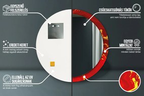 Czerwony marmur Lustro dekoracyjne okrągłe