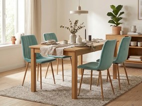 Miętowe welurowe krzesło LAVA AQUA MINT