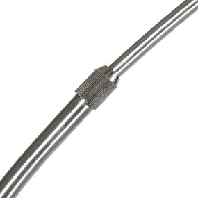 Nowoczesna lampa łukowa ze stali z szarym abażurem z tkaniny - Arc Basic