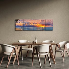Obraz - Zachód słońca na plaży (170x50 cm)