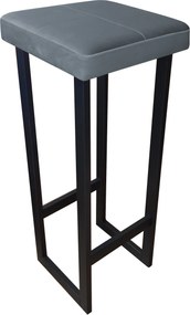 Hoker ALEX krzesło barowe tkanina Welur podstawa metalowa : Kolor Stelaża - Czarny , Kolor tkaniny - VELVET - BL14, Wysokość - 90 cm