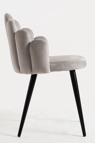 Zestaw 4 Krzese Hand Aksamitne Czarne Nogi