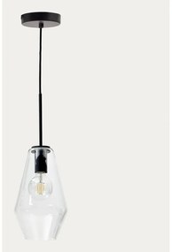 Czarna lampa wisząca ze szklanym kloszem ø 17 cm Mao – Kave Home