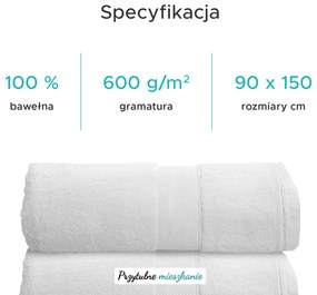 Ręcznik hotelowy POPCORN MAXI 90x150 cm biały, 100% bawełna