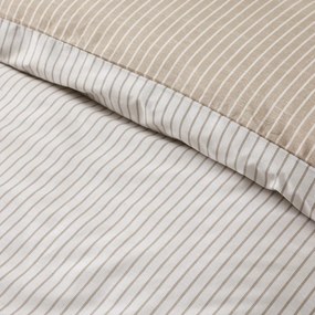 Biało-beżowa pościel dwuosobowa 230x220 cm Oxford Pinstripe – Catherine Lansfield