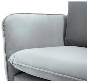 Jasnoszara aksamitna sofa Cosmopolitan Design Vienna, 160 cm