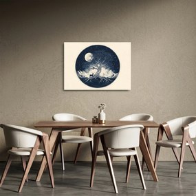 Obraz na szkle – Magiczne drzewo z jeleniem I. (70x50 cm)
