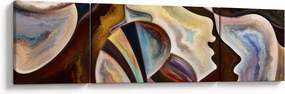 Obraz - Abstrakcja głów (170x50 cm)