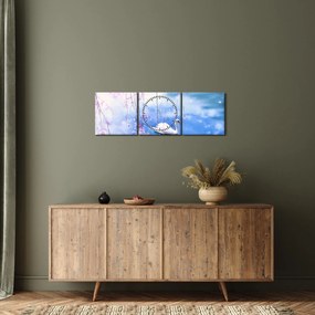 Obraz - Magiczne jezioro (z zegarem) (90x30 cm)