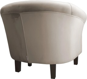 Fotel Milo tkanina Welur wygodny fotel tapicerowany do salonu i sypialni : Kolor nogi - Venge, Kolor tkaniny - VELVET - MG09, Wysokość nogi - 15 cm
