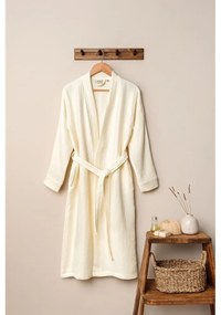 Kremowy szlafrok muślinowy w rozmiarze S/M Kimono – Foutastic