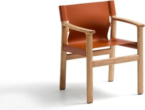 Koniakowe krzesło z litego drewna jesionowego z podłokietnikami Jan – Kave Home