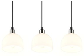 Lampa wisząca w biało-srebrnym kolorze ze szklanym kloszem Molly – Trio