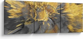 Obraz - Złota ekspansja (z zegarem) (90x30 cm)