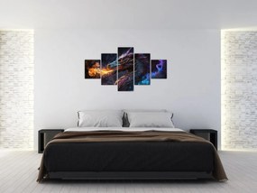 Obraz - Smok plujący płomieniami (125x70 cm)