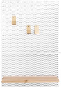 Tablica na notatki PERKY MESH, półeczki + haczyki, 52 x 35 cm