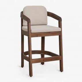 Pack 4 Wysokich Stołków Ogrodowych Z Drewna Akacjowego Uleno Ciemny Akacjowy Brąz & ↑65 Cm - Sklum