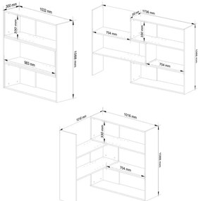 Narożny niski regał na książki dąb sonoma M3-Z55