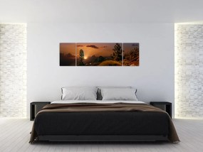 Obraz natury z zachodem słońca (170x50 cm)