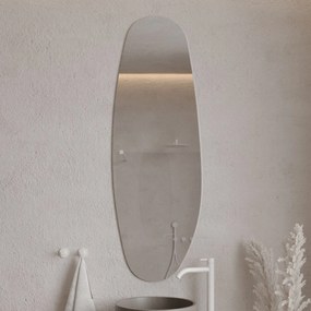 Lustro owalne bez podświetlenia bezramowe 55 x 150 cm DELIS | Różne kolory szkła : Kolor - Srebro