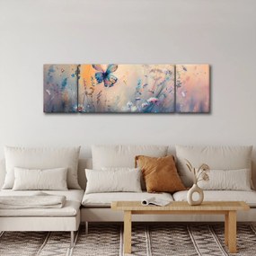 Obraz - Łąka z motylem II (170x50 cm)