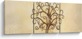 Obraz - Drzewo życia (z zegarem) (90x30 cm)