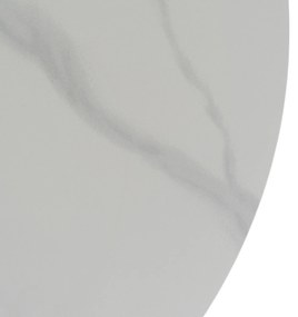 Stół Okrągły SANDER 90 cm Ceramiczny Biały do Salonu Nowoczesny Glamour