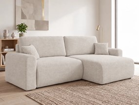Rozkładany dwustronny narożnik L NORDEN PAROS 250x140 cm, kremowy