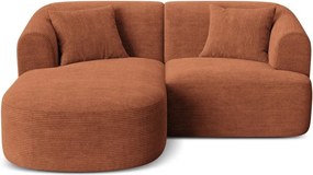 Sztruksowy narożnik (lewostronny/z szezlongiem) w kolorze terakoty Campi – Cosmopolitan Design