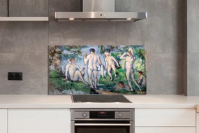 Panel szklany do Kuchni Kąpiący się - Paul Cézanne