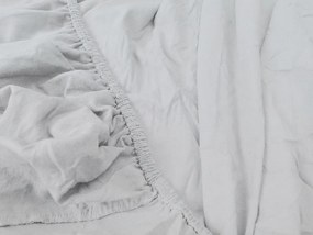 PrzytulneMieszkanie.pl Prześcieradło jersey z lycrą srebrne 90 x 200 cm