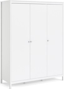 Trzydrzwiowa szafa ubraniowa na nóżkach Madrid 3D biały mat