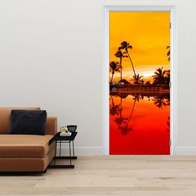 Fototapeta na drzwi - Zachód Słońca nad kurortem (95x205cm)