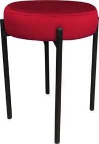 Taboret DIOR stelaż metalowy tkanina Welur : Kolor Stelaża - Czarny , Kolor tkaniny - VELVET - MG31, Typ tkaniny - Velvet