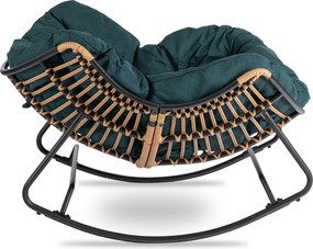 Bujany fotel ogrodowy z poduszką Elton, zielony