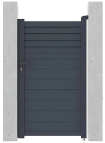 Skrzydłowa, aluminiowa furtka z żaluzją Dł.103 x Wys.181 cm antracytowa VIAZO