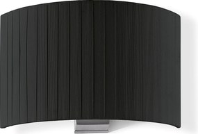 Kinkiet Amsterdam w klasycznym stylu - Wysoko?? 21 cm - wn?trze - stal i satynowany nikiel - czarny plisowany aba?ur wst?gowy - E27 Ø45 Max. 40W-IP20