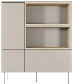 Komoda Desin 120 cm z wnękami i szufladą - kaszmir / dąb nagano