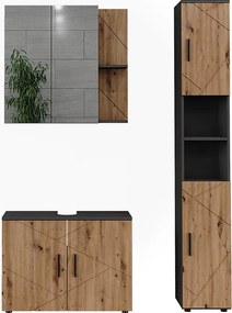 Zestaw mebli łazienkowych antracyt/artisan 80x30x59 irma