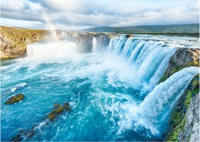 Obraz na szkle - Wodospad Godafoss (70x50 cm)