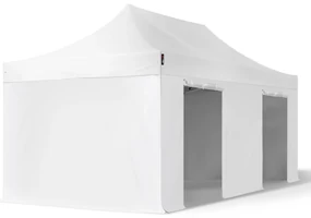 TOOLPORT 3x6 m Namiot Ekspresowy, PREMIUM Stal 40mm, ze ścianami bocznymi, bez okien, biały - (600084)