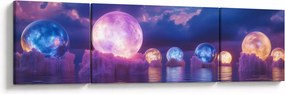 Obraz - Planety na wodzie (170x50 cm)