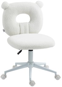 HOMCOM Fotel biurowy regulowany ergonomiczny obrotowy biały elegancki design | Aosom PL